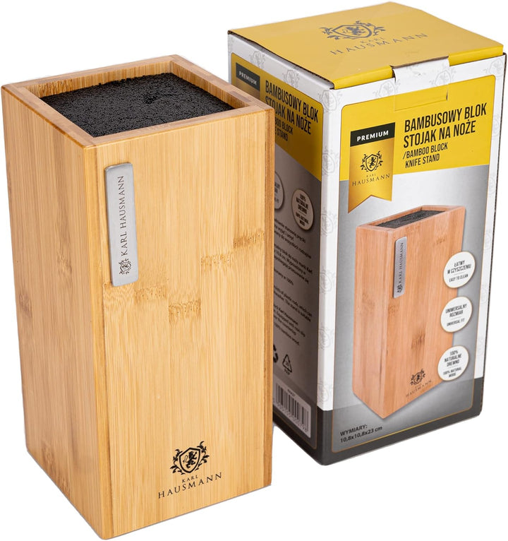 KARL HAUSMANN Bambus Messerblock, Universeller Messerblock aus Holz, universell für Küchenmesser, Kü