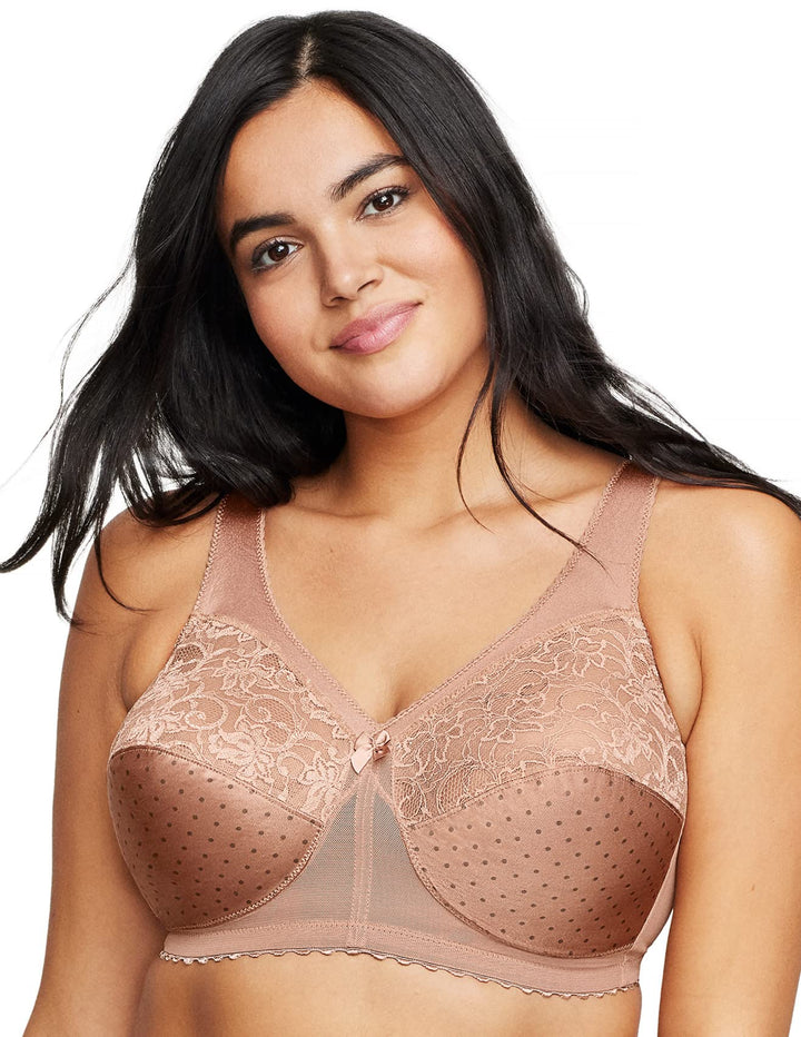 Glamorise Damen Bügelloser MagicLift-Stütz-BH für grosse Grössen Nr. 1000 85C Cappuccino, 85C Cappuc