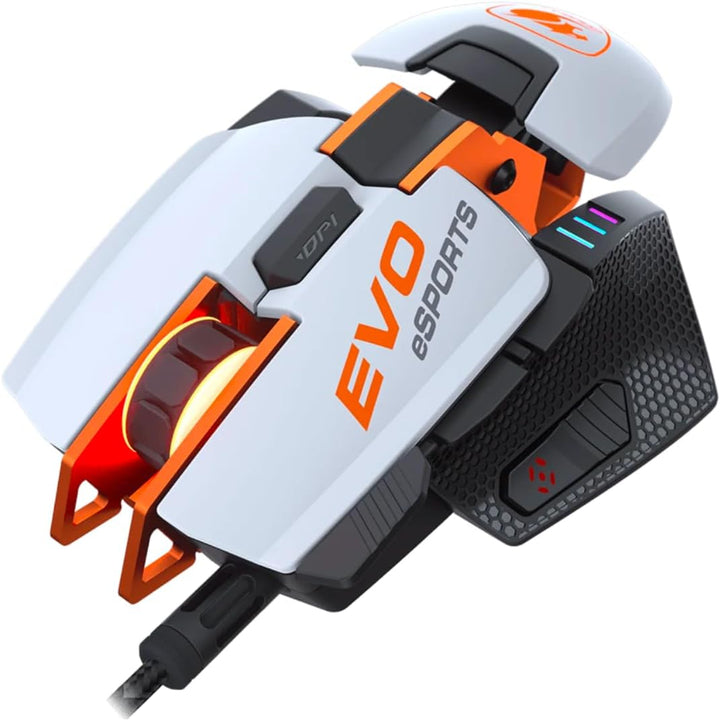COUGAR Gaming | Gaming-Maus | 700M Evo White E-Sport – ergonomisch – optischer Pixart PMW3389 Sensor