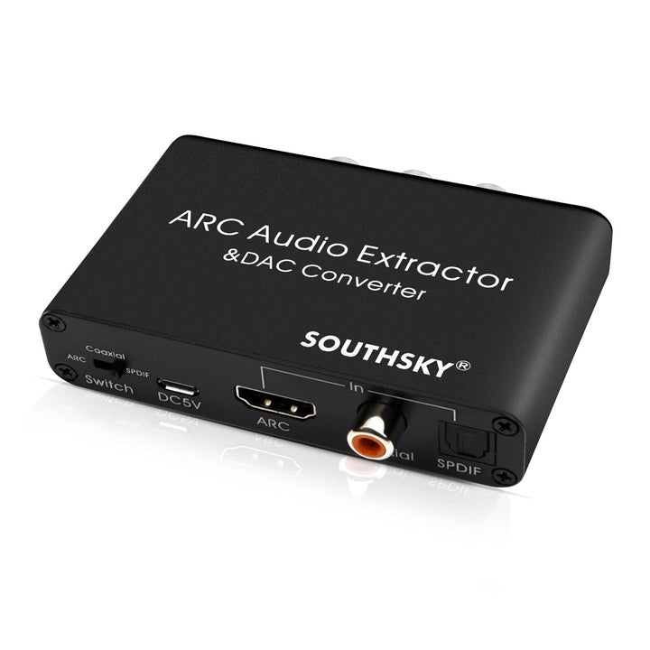 SOUTHSKY 192KHz DAC Wandler, Digital zu Analog L/R Cinch Adapter, HDMI ARC Audio Extraktor zu SPDIF,