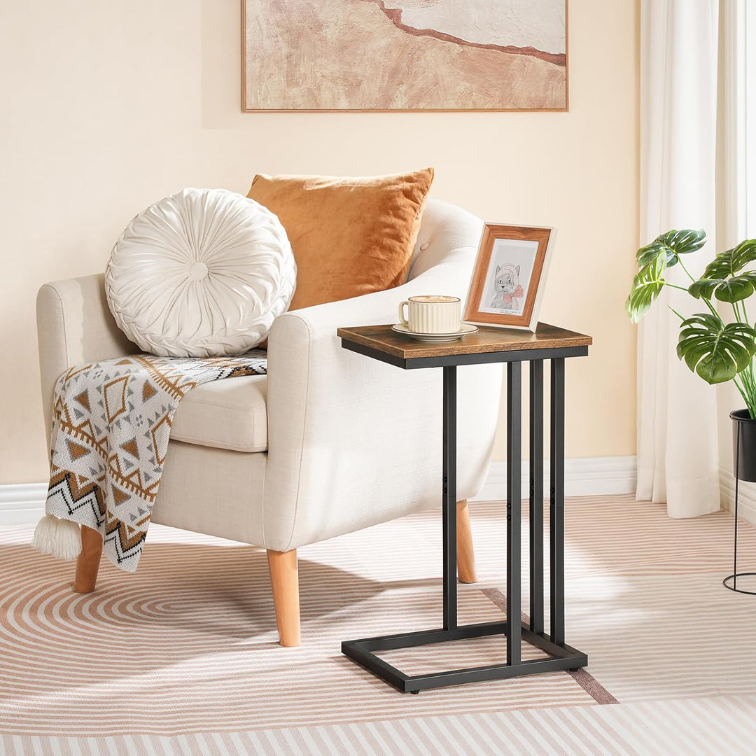 HOOBRO Beistelltische 2er-Set, C-förmige Couchtische, Sofatische, Industrie-Stil, für Wohnzimmer, Sc
