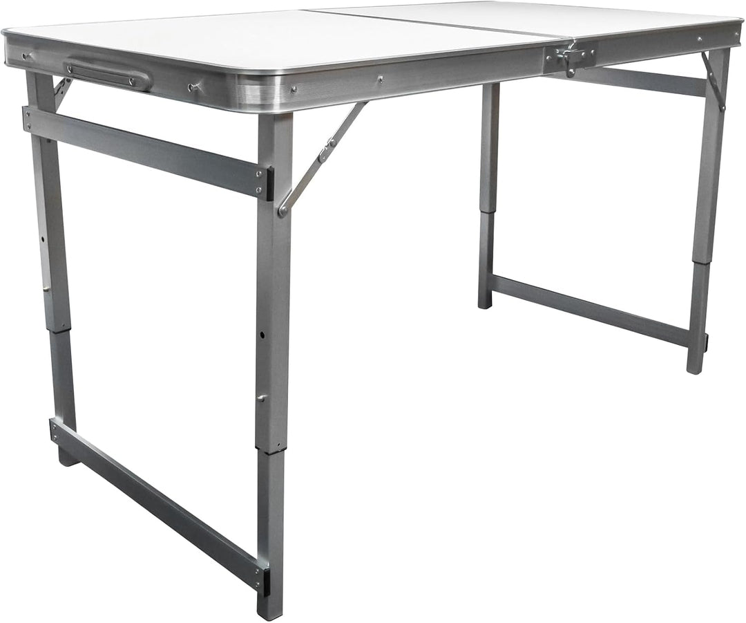 Grafner XL Aluminium Camping Tisch klappbar, stabil und tragbar, 120 x 60 x 70 cm, höhenverstellbar,