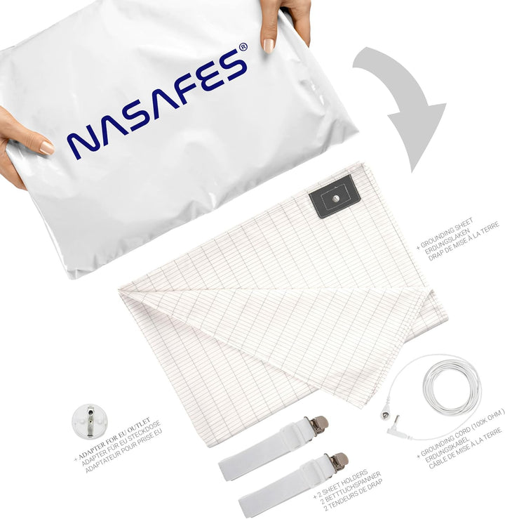 Erdungslaken Bett Set - GROss 240 x 90 cm – Erdungsbettlaken – Erdungsbettuch – Baumwolle Bettlaken