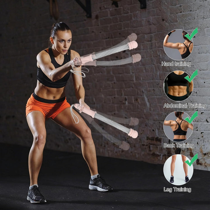 Ropeless Battle Rope Verstellbar, Tragbares Fitnessgerät für Zuhause, Platzsparendes Übungsseil für