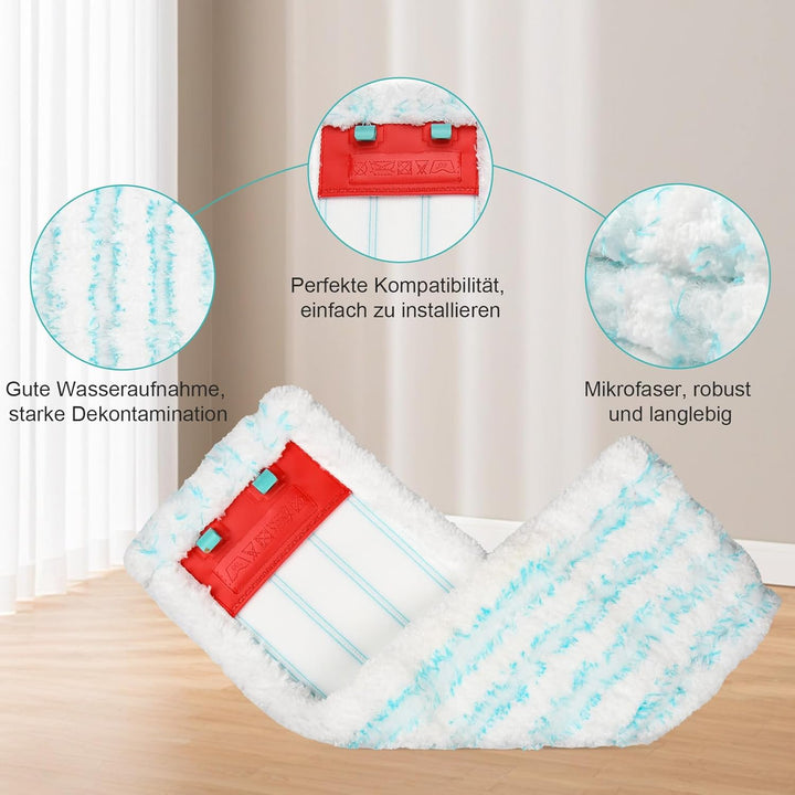 6 Stück Wischbezug für Leifheit Profi XL Micro Duo / Profi XL Cotton Plus, Mikrofaser Ersatzbezug fü