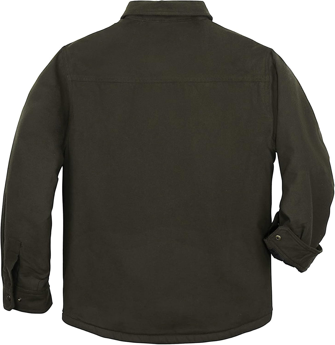 Coevals Club Herren Flanell Jacke Hemd Sherpa Holzfällerhemd Flanellhemd Langarm Kariertes Druckknöp
