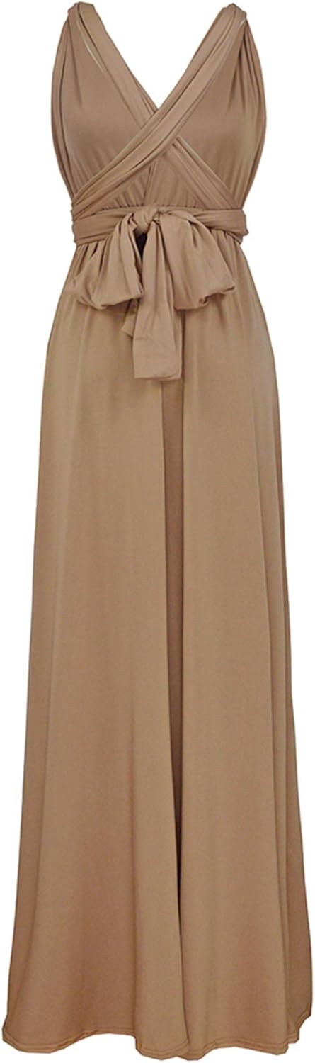 xxxiticat Damen Lange Abend Cocktailkleid Elegantes Brautjungfernkleid Elegante Party Kleid S Braun,
