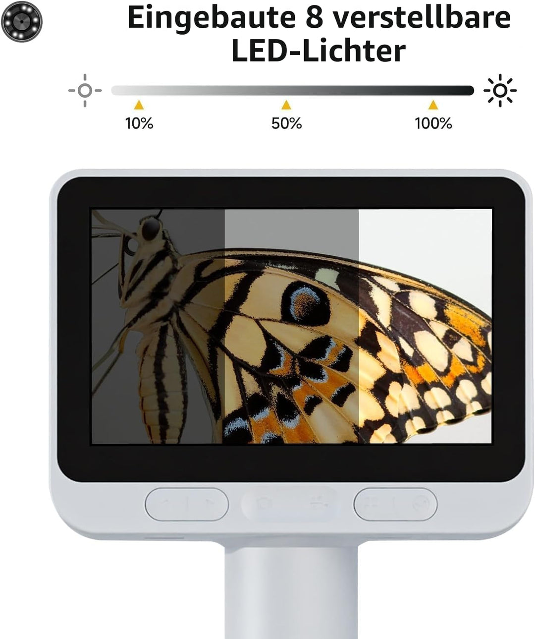 BEAVERLAB 4,0" IPS Mikroskop, digitales Mikroskop 100X-1600X, WiFi USB Mikroskop für Anfänger, 1080P