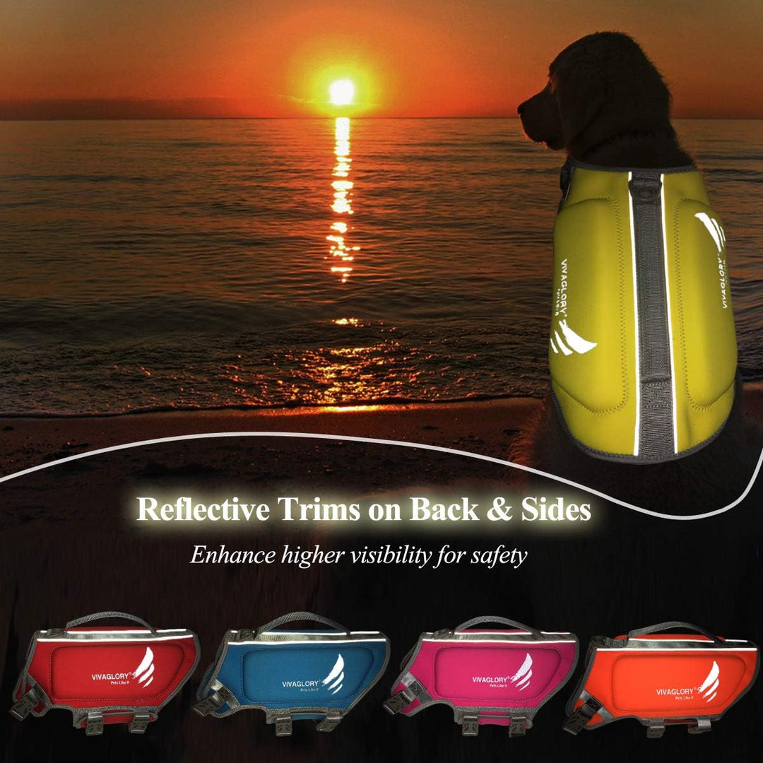 VIVAGLORY High Buoyancy Schwimmweste Hund, Rettungsweste, Hundeschwimmweste für Bootfahren, Schwimmh
