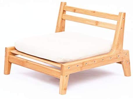 HUAWELL Bambus Bodenstuhl für Wohnzimmer Japanischer Tatami Stuhl mit Kissen Akzent-Möbel
