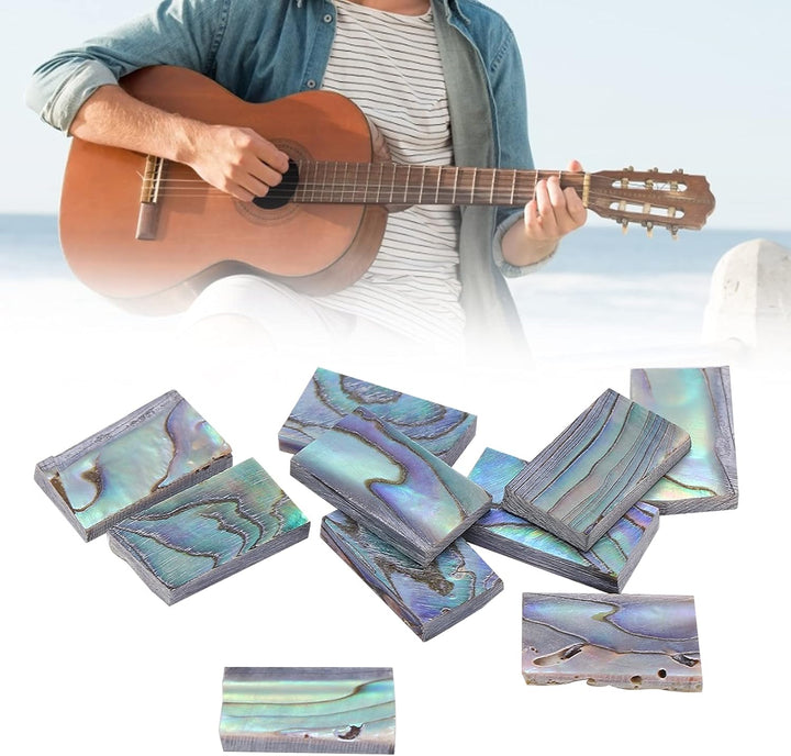 Astibym Abalone Shell Guitar Inlay Griffbrett, 10 Stück Abalone Shell Inlay Natürliche Gitarren Inla