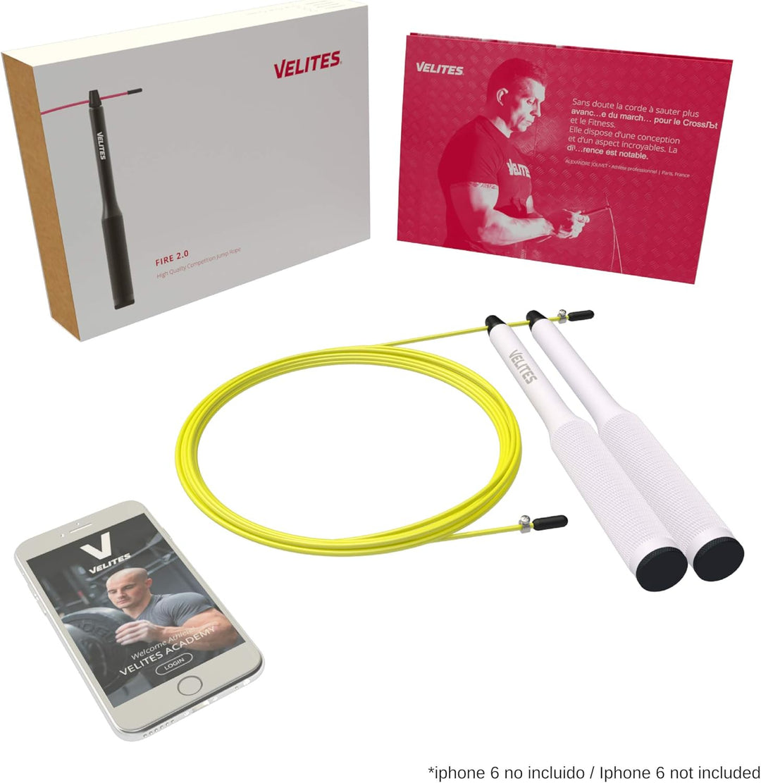 Velites Springseil Sport Vropes Fire 2.0 Ideal für Crossfit, Fitness, Boxen - Profi Jump Rope für Do
