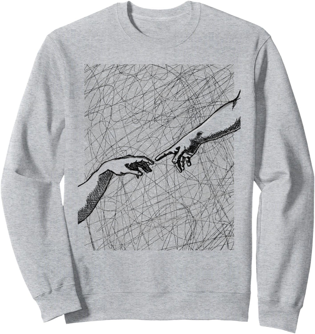 Art Academia Aesthetic Michelangelo Die Erschaffung Adams Sweatshirt