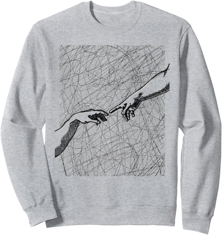 Art Academia Aesthetic Michelangelo Die Erschaffung Adams Sweatshirt