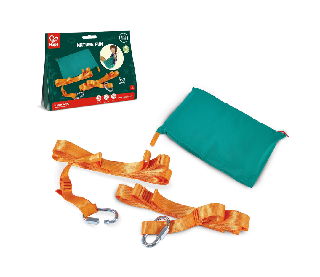 Hape Nature Fun Taschen Schaukel mit Aufbewahrungstasche, bis 100 kg, ab 5 Jahre