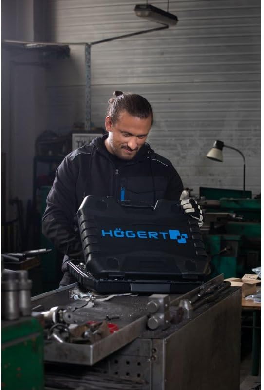 Högert Technik Werkzeugsatz 222-tlg., Steckschlüssel- und Bitsatz 1/4" & 3/8" & 1/2", CRV-Stahl, Gab