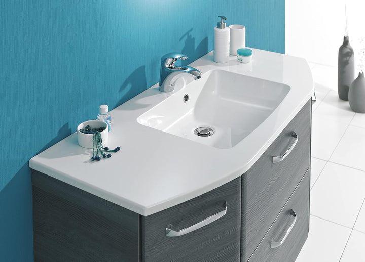 Pelipal Waschtisch aus Mineralmarmor Quickset 328 in Weiss, 112 cm breit | Mineralmarmor-Waschtisch,