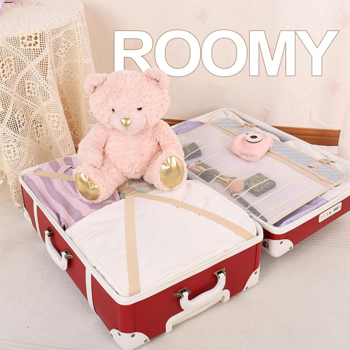 Urecity Vintage Reisekoffer Set 2 Teilig Leicht Retro Lederkoffer Hartschale Trolley Handgepäck Sets