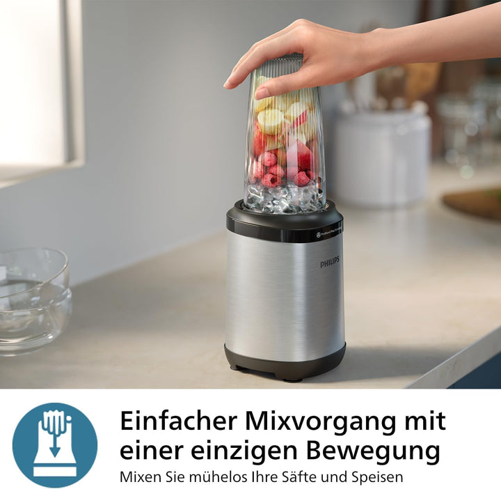 Philips 5000 Series Standmixer - Mini Smoothie Maker, Abnehmbare Klingen, 700ml Becher, ProBlend Plu