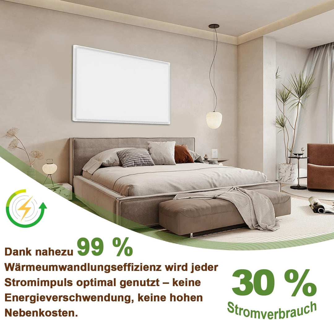 Behagliche Infrarotheizung 300 Watt, Infrarotheizung Wandmontage mit bis zu 120 °C für 1–8 m², Elekt
