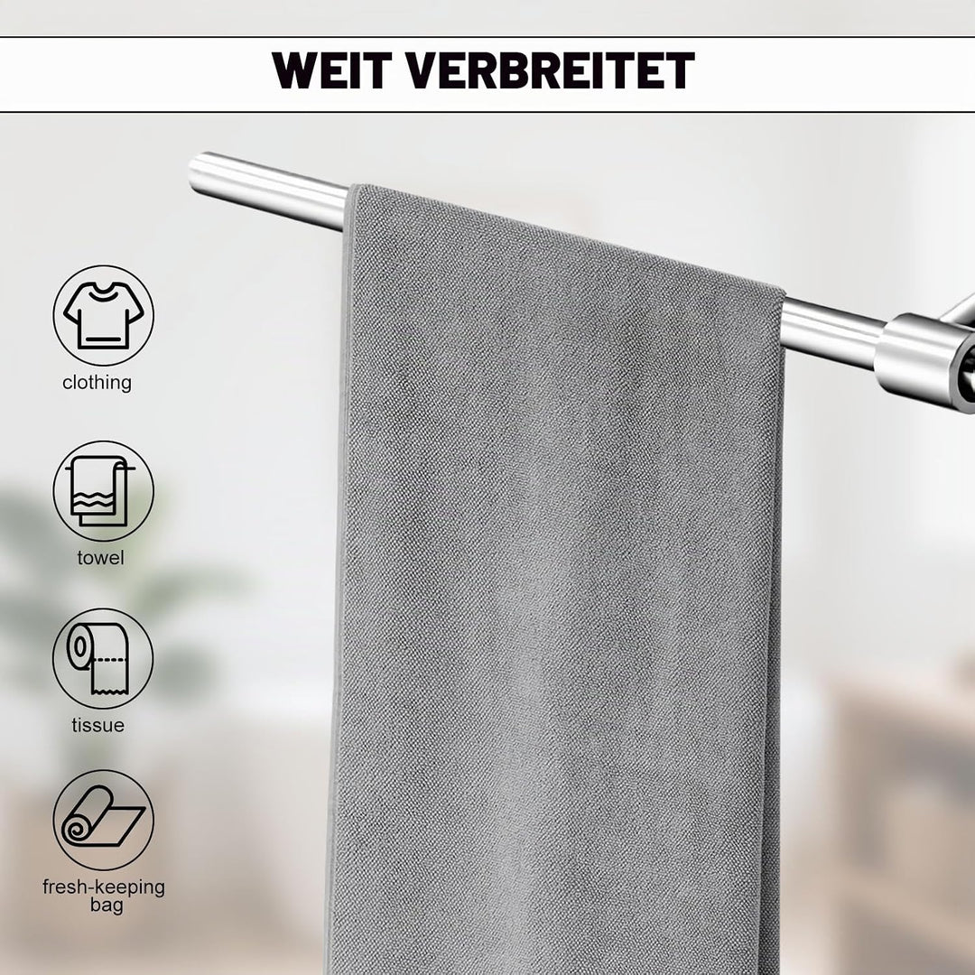 Handtuchhalter Bad, Edelstahl Gebohrt Handtuchhalter Wandmontage, Silber 30 × 7 cm WC Rollenhalter,