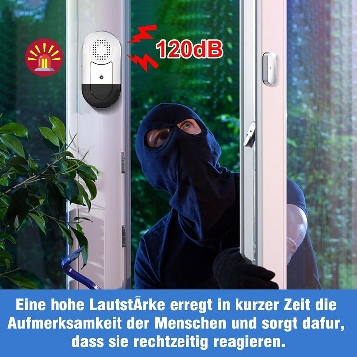 Daytech Fensteralarm Türalarm Alarmanlage Wohnmobil Tür Fenster Alarm Sensor Gartenhaus 120 dB Signa