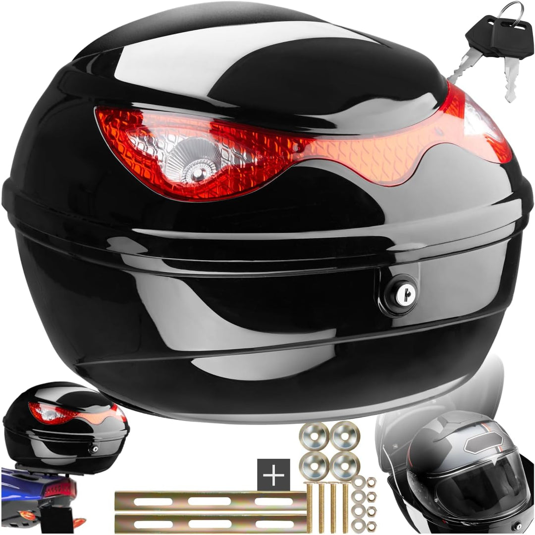 tectake® 401630 Motorradkoffer Topcase Roller - 22 Liter Volumen
