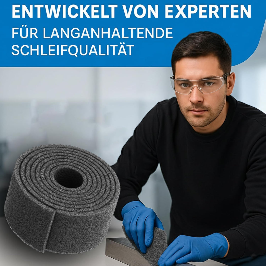 Schleifvliesrolle 5 m x 100 mm – verschiedene Körnungen, K180, K240, K400, K1000 Schleifvlies zum Gl