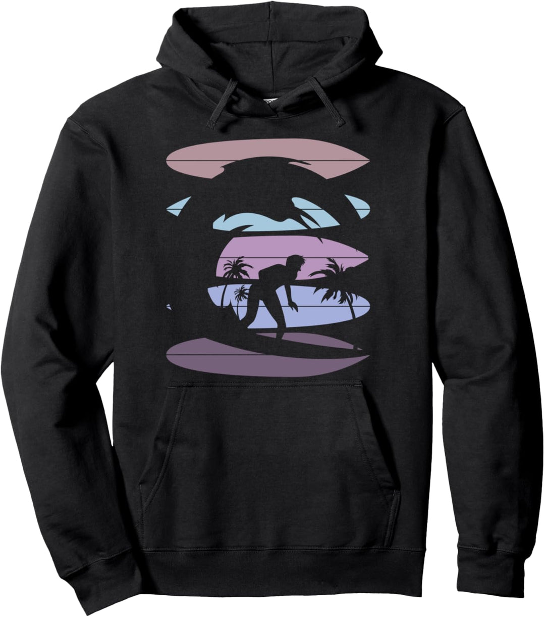 Surfbrett Sommerurlaub Hobby Surfer Wassersport Surfen Pullover Hoodie