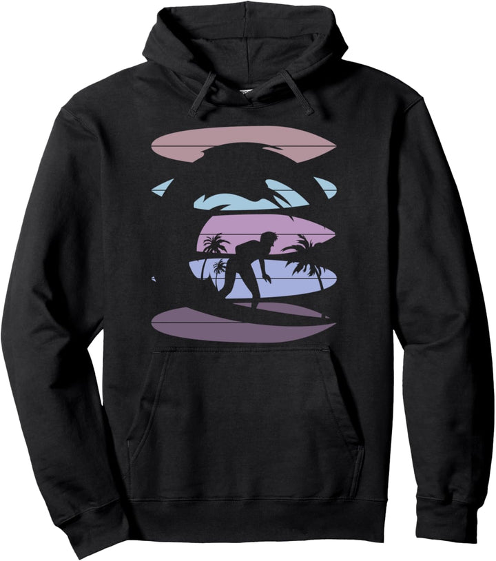 Surfbrett Sommerurlaub Hobby Surfer Wassersport Surfen Pullover Hoodie