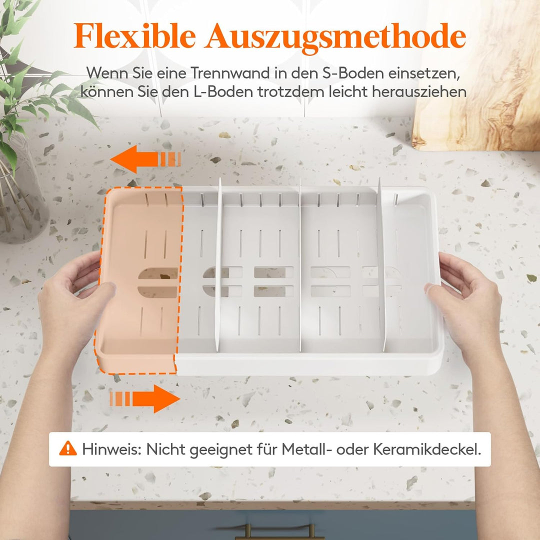 Lifewit Topfdeckel Frischhaltebox Lagerung, 1 Stück Lunchbox Deckel Aufbewahrung Organizer Küche Top