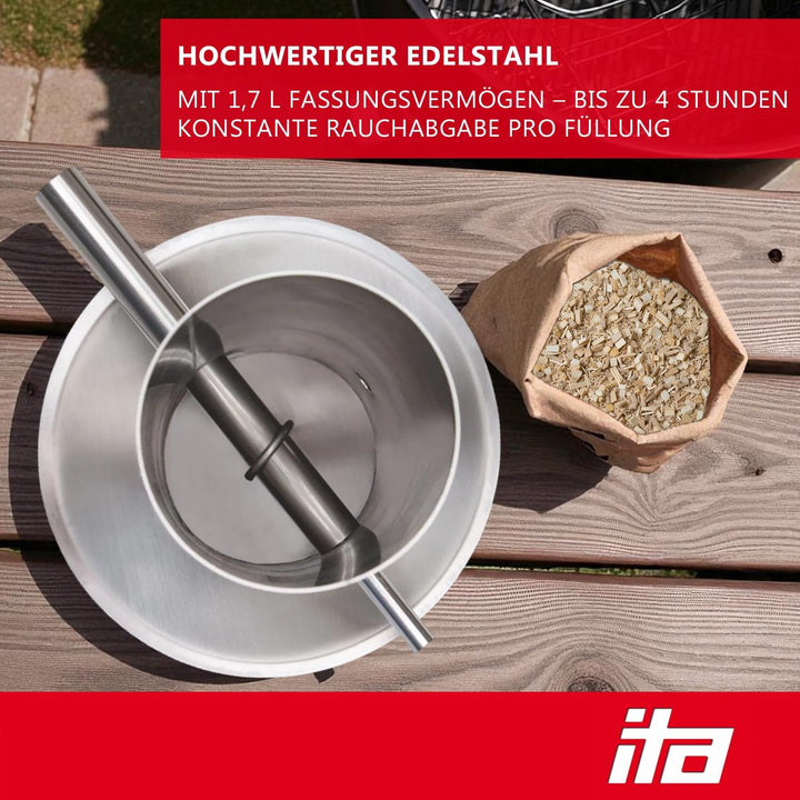 ITA Premium Kaltrauchgenerator aus Edelstahl - Raucherzeuger für Räucheröfen Smoker - Rauchgenerator