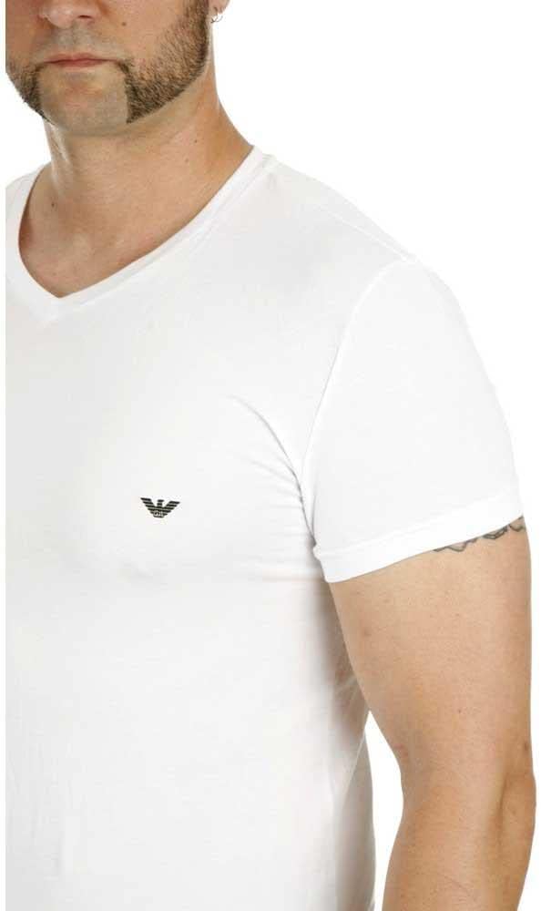 Emporio Armani Herren T-Shirt Iconic Logoband Schlafanzugoberteil, Weiss