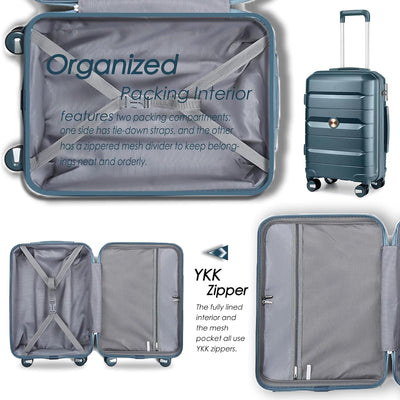 Sea choice Kofferset 4tlg Handgepäck Trolley Koffer mit Beautycase Hartschalen Polypropylene Reiseko