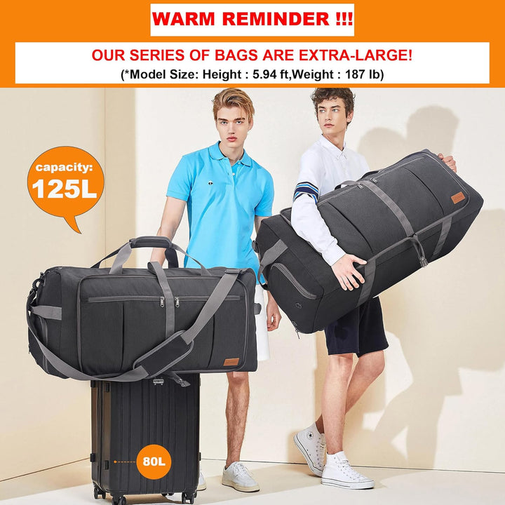 Upeelife Reisetasche, 125L Reisetasche Gross Faltbar, Leichte Sporttasche Weekender Wasserdicht Reis