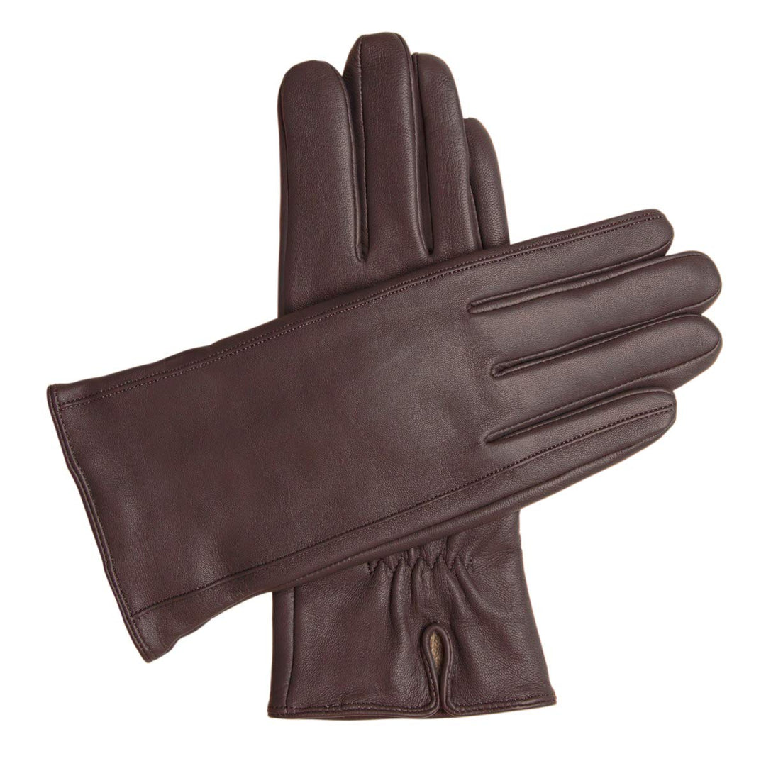 Downholme Klassische Lederhandschuhe mit Innenfutter aus Kaschmir für Damen M Braun, M Braun