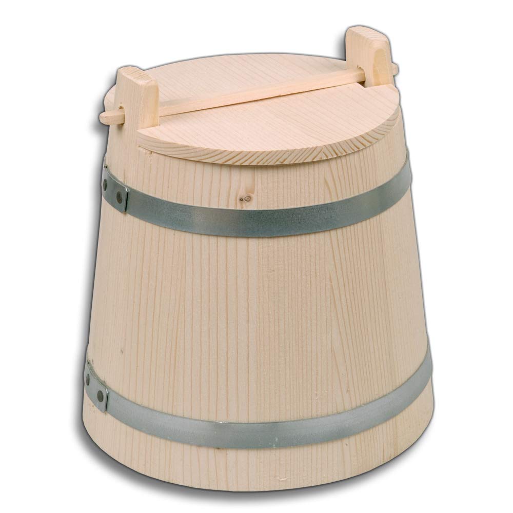 3X HOFMEISTER® Gärtopf Holz 2 Liter mit Deckel – Sauerkrauttopf und Gurkentopf zum Einlegen und Ferm