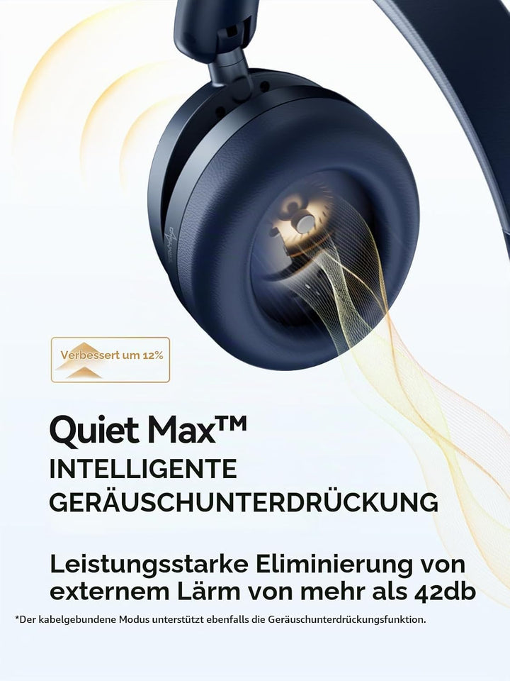 1MORE SonoFlow Pro Over-Ear Kopfhörer Kabellos, LDAC Hi-Res Wireless Audio, Active Noise Cancelling,