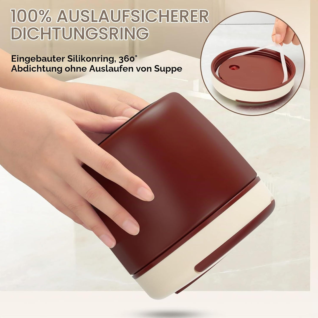 Cozary Thermobehälter für Essen 1200ml, Edelstahl 304 mit Löffel, Absolut Dicht, Hält 7 Stunden Heis