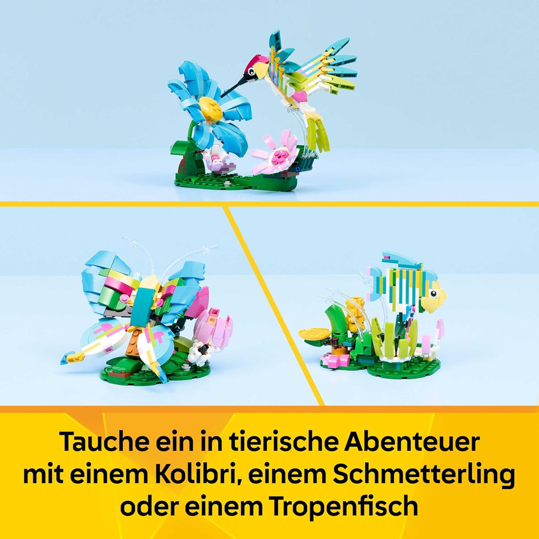 LEGO Creator 3-in-1-Set Wilde Tiere: Bunter Kolibri - Tier Modellbau & Konstruktionsspielzeug - Baus