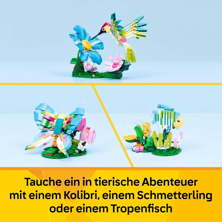 LEGO Creator 3-in-1-Set Wilde Tiere: Bunter Kolibri - Tier Modellbau & Konstruktionsspielzeug - Baus