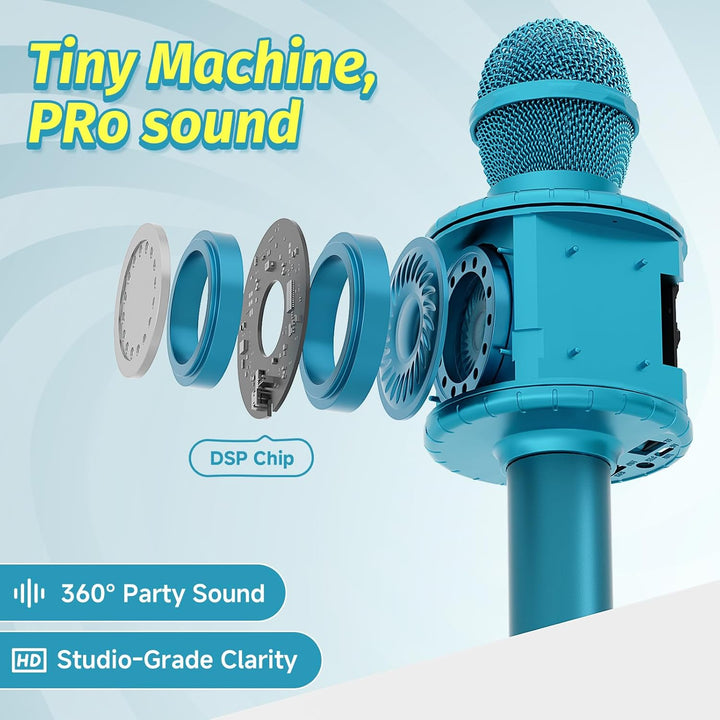 Fede Karaoke Mikrofon, Drahtloses Bluetooth Mikrofon für Kinder, Lustige Geschenke Spielzeug für Tee