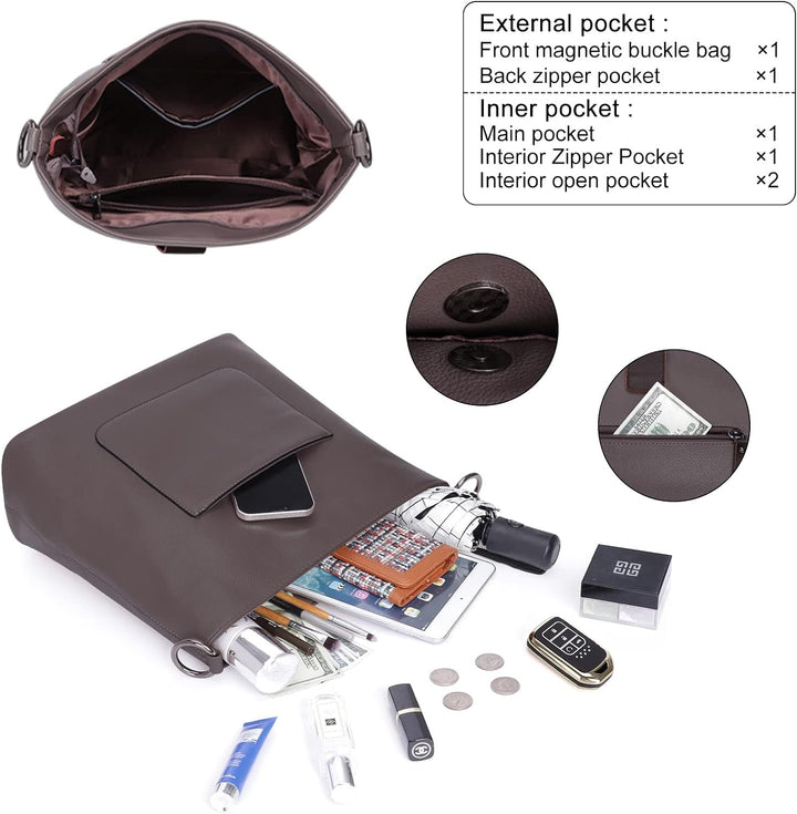 HAWEE Damen Handtasche Kunstleder Grosse Schultertasche Shopper Umhängetasche Frauen Elegante Henkel