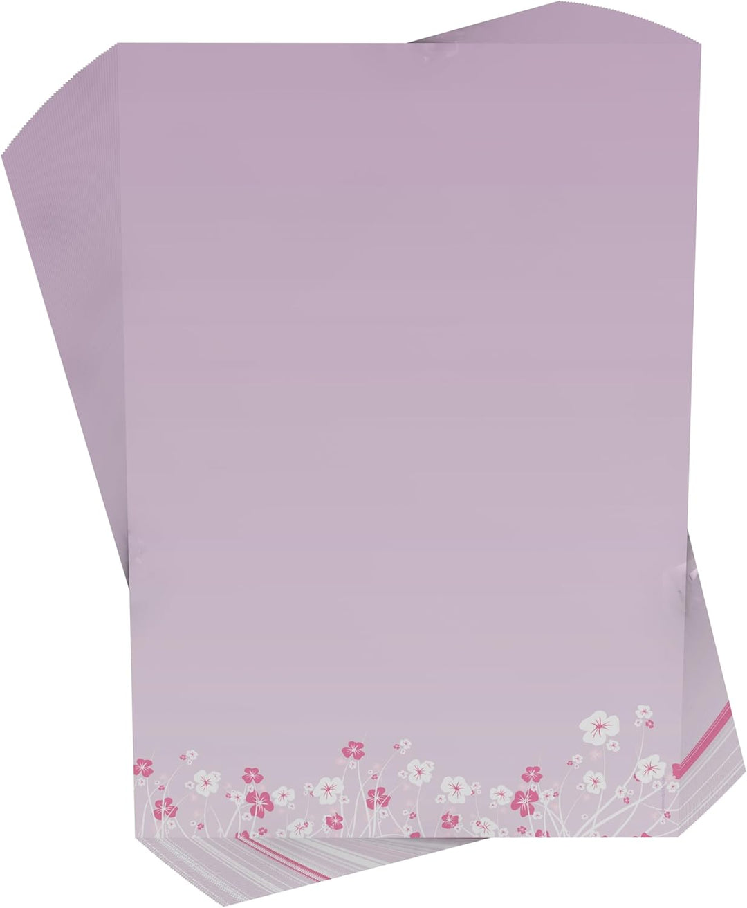 Briefpapier-Set 50-tlg. "Blumenranken LILA", 25 Blatt Motivpapier 90g/qm und 25 passende Kuverts DIN