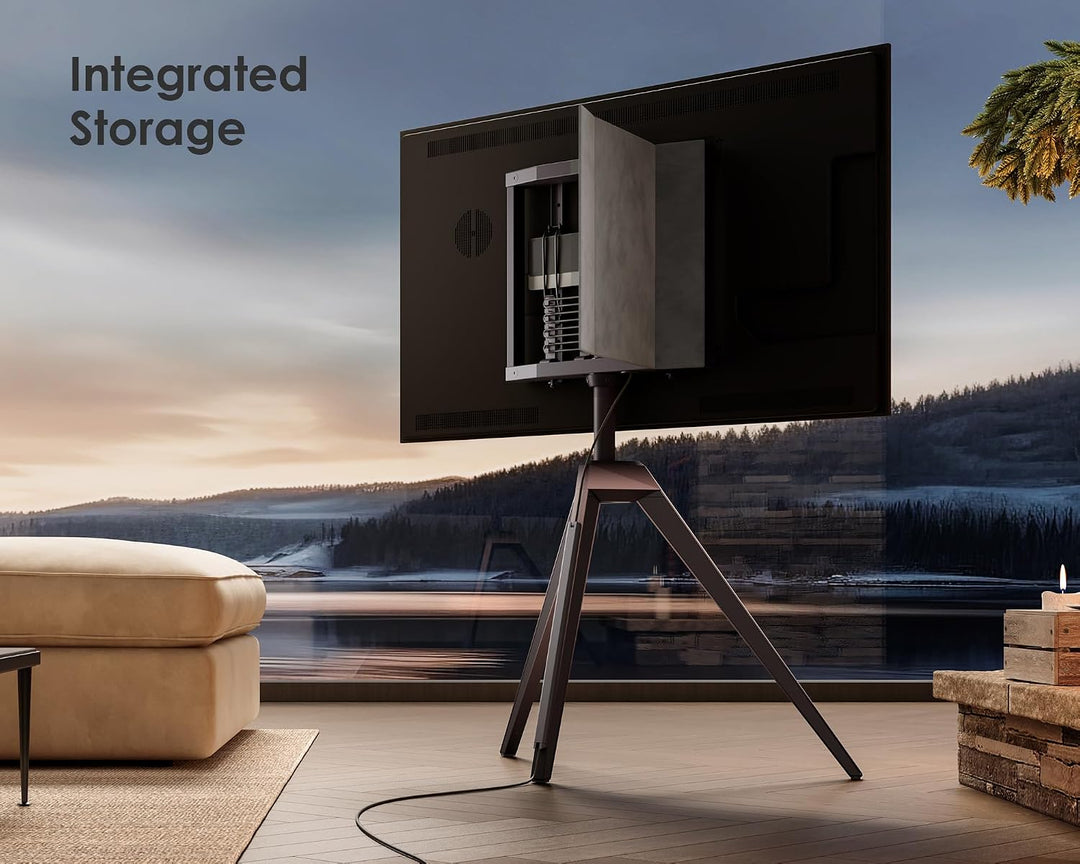 FITUEYES TV Ständer mit Farbverläufe, TV Standfuss im Staffelei Design, für 32-65 Zoll Fernseher, Hö