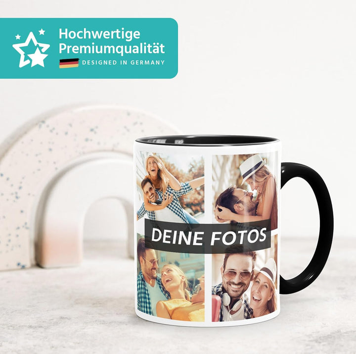 Tasse personalisiert Fotocollage Fototasse mit bis zu 5 Fotos persönliches Geschenk Kaffeetasse mit