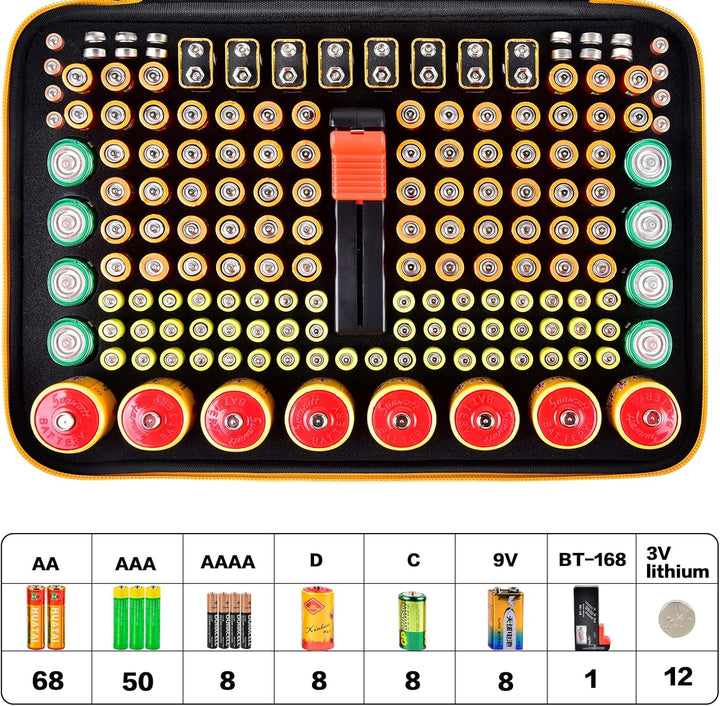 Batteriebox Tragetasche Aufbewahrungsbox für Batterieorganisator mit Batterietester (BT168), Tasche