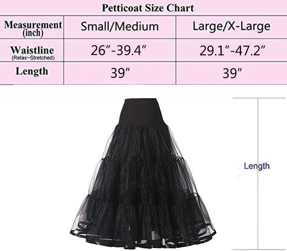 Damen Petticoats Langer Petticoat Hochzeitsabendkleider Knöchellanger Unterrock Reifrock für Abschlu