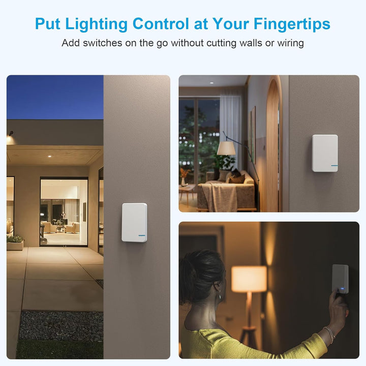 Funkschalter, 230V Thinkbee Wireless Lichtschalter Set mit Funk Fernbedienung, Wasserdicht Staubdich