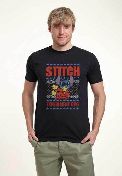 Disney Classics Unisex Lilo & Stitch-Stitch Experiment 626 Organic Short Sleeve T-Shirt, Navy Blue,